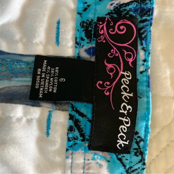 Peck & Peck Blue and White Cotton Blend Jeans 6 - Picture 2 of 5